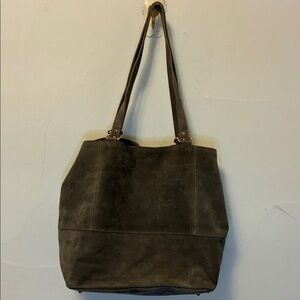 Mark & Graham Large Mushroom Colored Italian Suede Tote. Wow!!